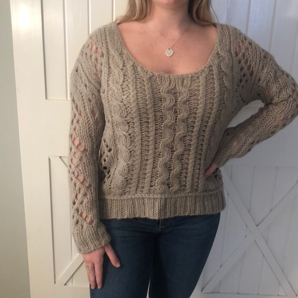 FREE People acrylic/wool loose knit cable